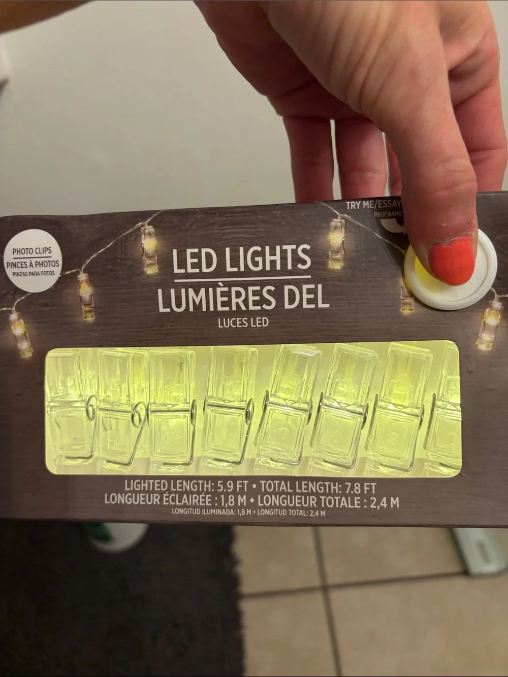 Amscan LED Lights with Clear Photo Clips - Warm White